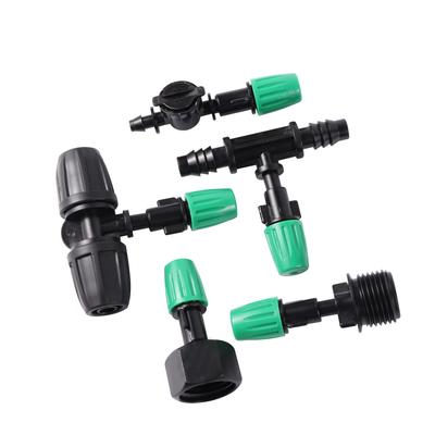 5pcs Misting Nozzle Dripper Watering Sprayer Atomizing Sprinkler Garden Irrigation System With Hose Tee Barb Thread Connector