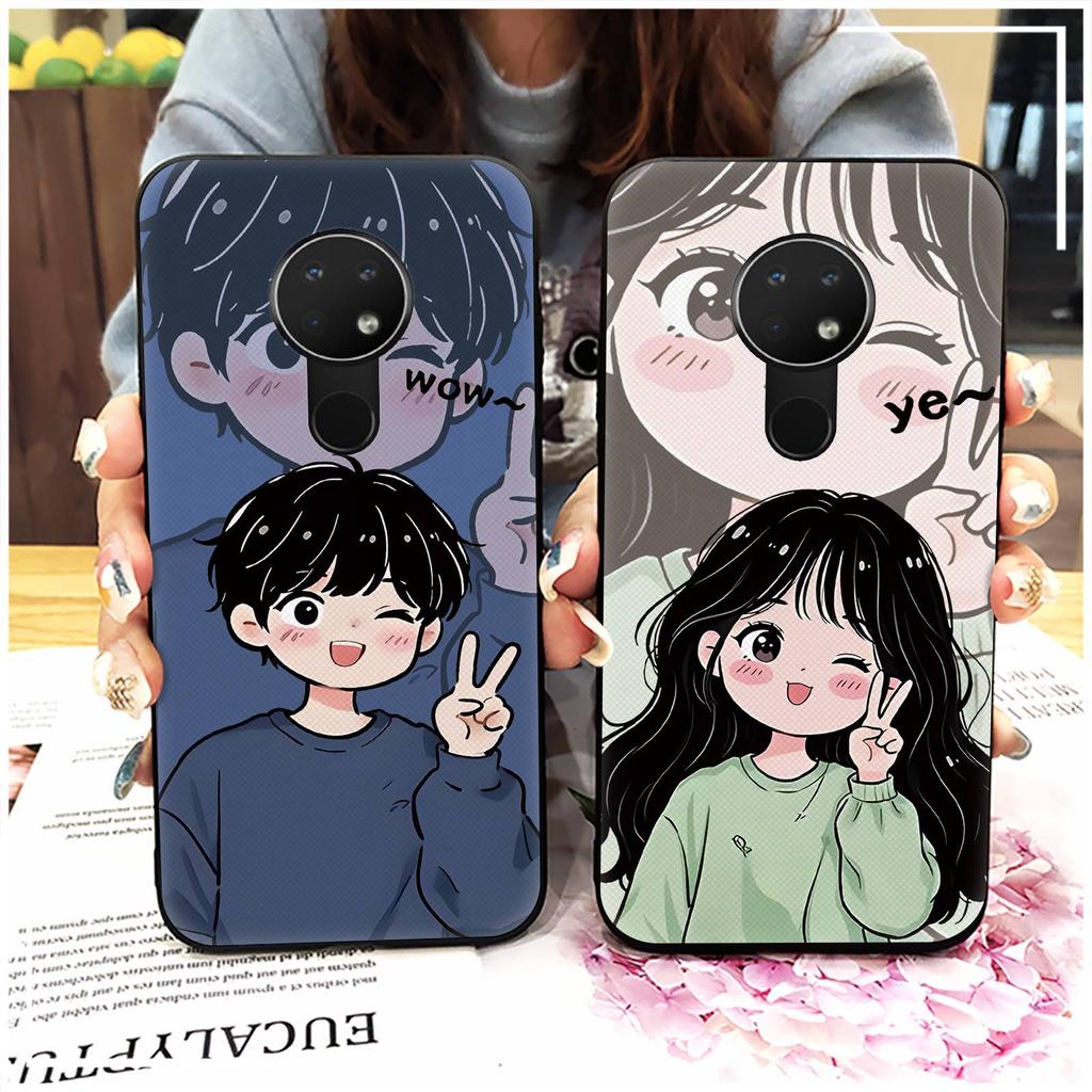 Back Cover Anti-knock Phone Case For Nokia 6.2/7.2 Couple Phone Pouch Protective Cute Full Wrap Fashion Design Durable