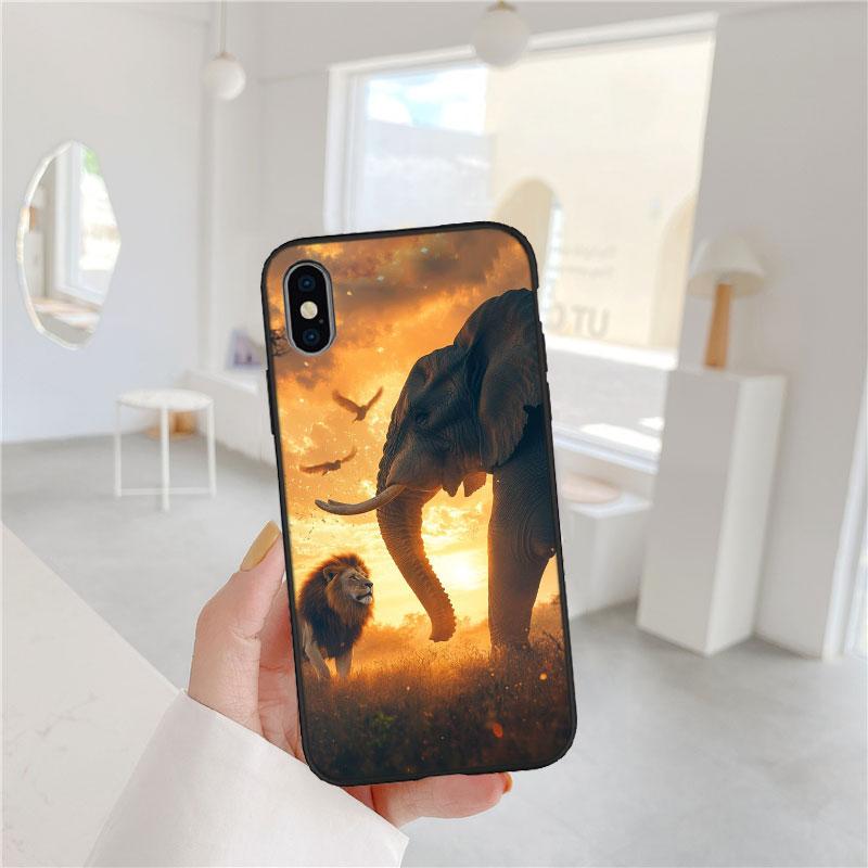 LO4 Animal Elephant Soft Shell Phone Case for Samsung Galaxy S20 S21 S22 Ultra FE + Plus A21S A22 A24 A25 A26 A30 A30S A31