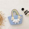 Straw Bag Female Cute New Korean Version Trend Small Fresh Rainbow Handbag Internet Celebrity Versatile Foreign Style Hand Bag