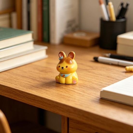 3 Pcs Miniature Resin Rabbit Easter Figurine, Cartoon Cute Tiny Bunny Animal Figures for Easter Egg Fillers, Fairy Garden, Dollhouse, Cake Topper