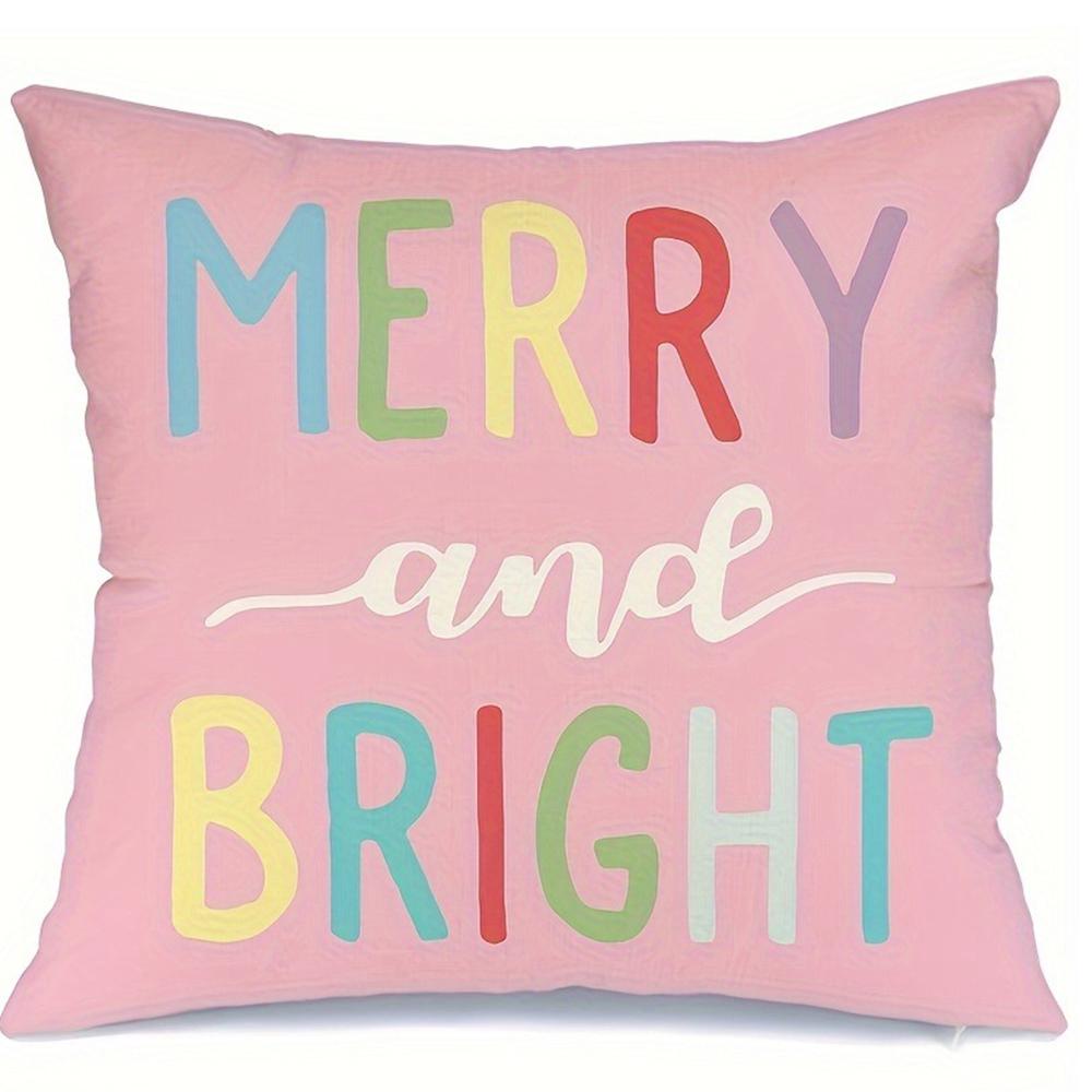 Christmas Theme Pillowcase Merry Christmas New Year Gift Pillow Cover Home Room Decoration Sofa Cushion Cover