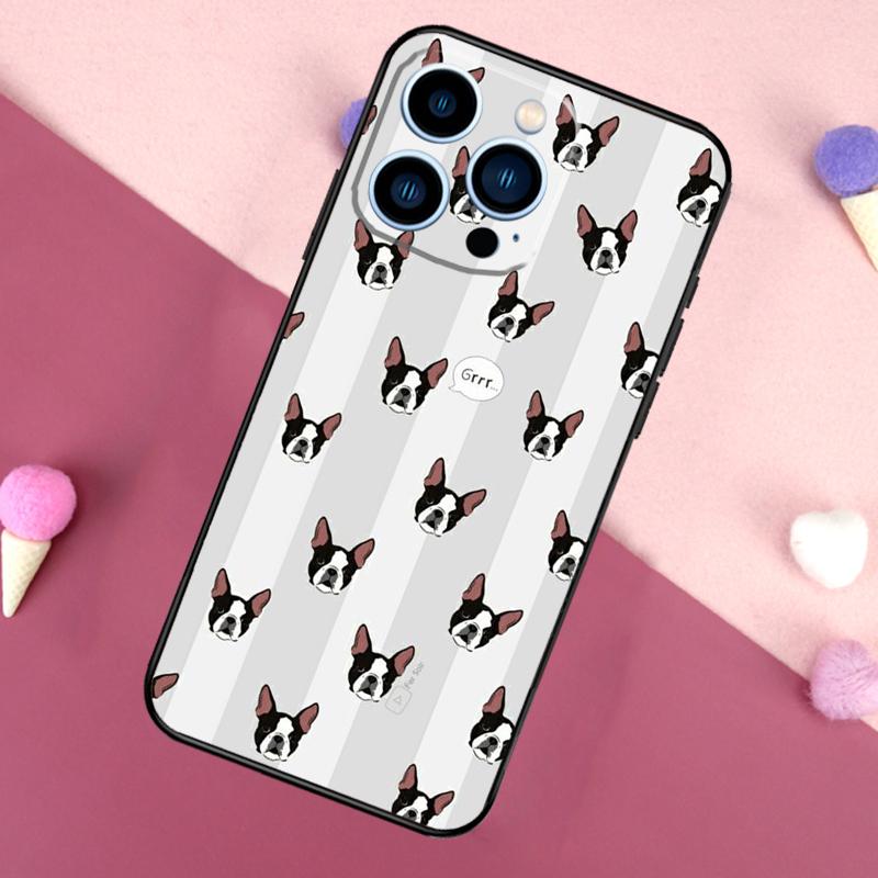 Funny Boston Terrier Dog Phone Case For iPhone 17 Pro Max 17 Air 16E 13 12 Mini 15 14 Plus 11 16 Pro Max Back Cover
