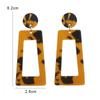 New Fashion Trapezoid Women's Dangle Earrings Leopard Print Acrylic Acetic Acid Sheet Geometric Circle Square Long Drop Earrings