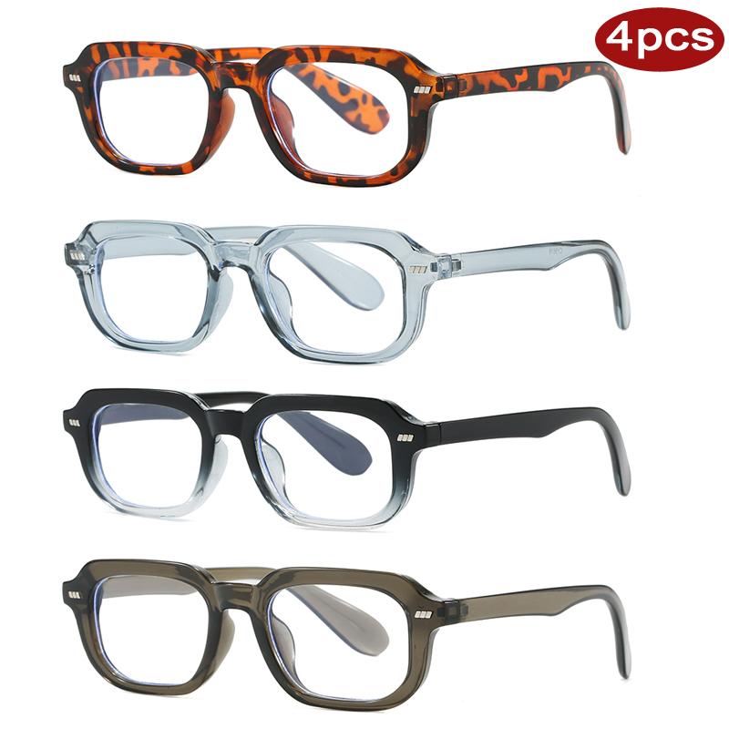 4pcs Trendy Small Square Women Glasses Frames Multi Color Anti Blue Light Eyeglasses Optical Lenses Female Luxury Eyewear