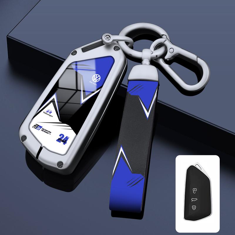 Pro VOLKSWAGEN VW Zinková slitina Kožené pouzdro na klíče od auta Kryt pro Volkswagen VW Golf 8 MK8 ID-4 ID-6 A8 Pro Seat Leon FR MK4 Cu