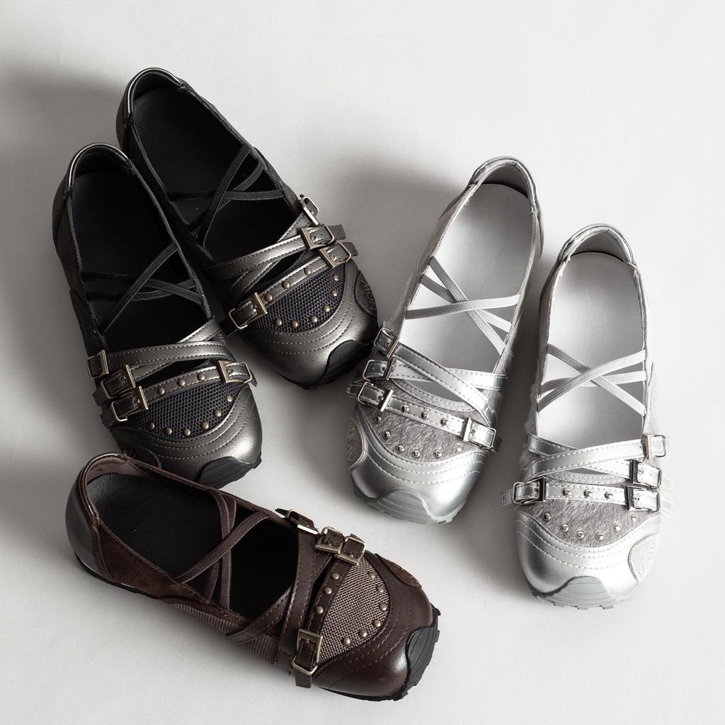 Fashion Women's Mary Jane Flat Shoes with Bow Cross Band Soft Bottom Leather Surface Retro Ballet Style Casual Footwear Summer Season