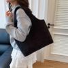 Casual Large-capacity Handbag Bag Women's 2025 New Embroidered Letter Tote Bag Corduroy Simple Underarm Bag