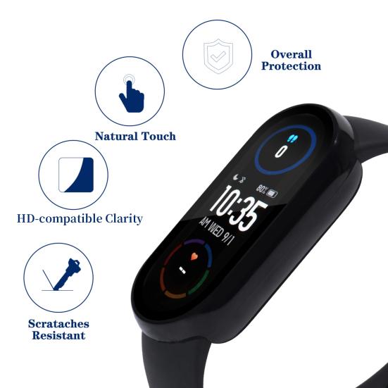 Touch Sensitive Watch Case Not Yellowing Precise Bubble-free Screen Protector Watchband Supplies for Xiaomi Mi Band 3/4/5/6/7