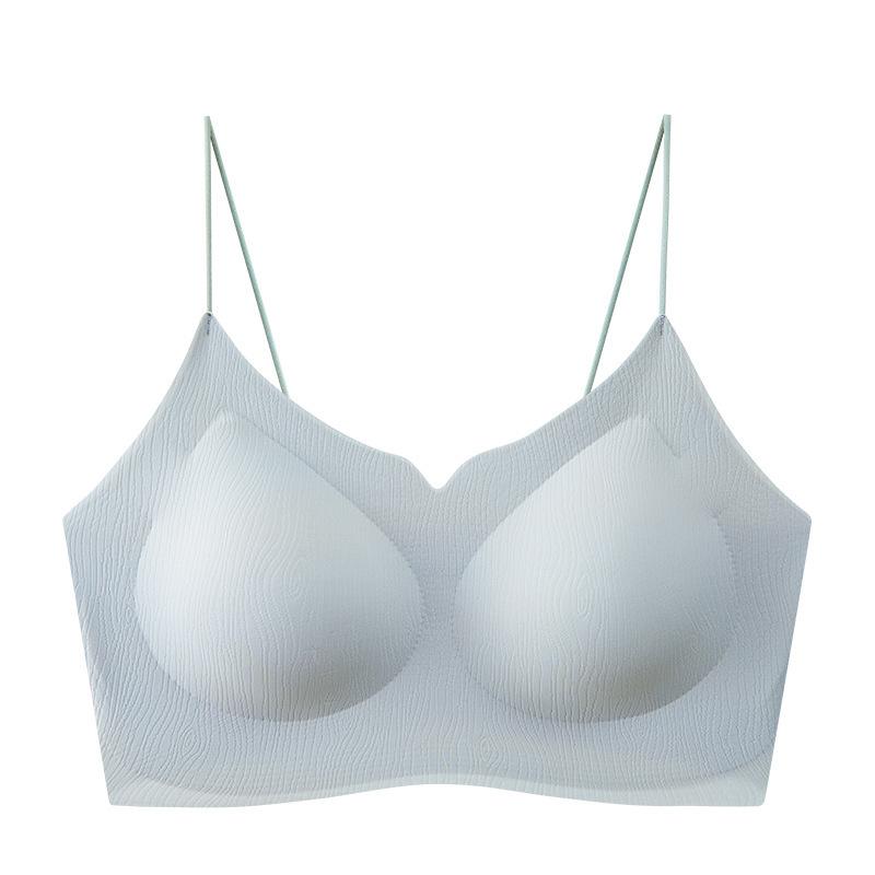 Summer Seamless Bra Women's Thin Underwear Women's Sexy Suspender Beautiful Back Chest Wrapped Fixed Cup Bra