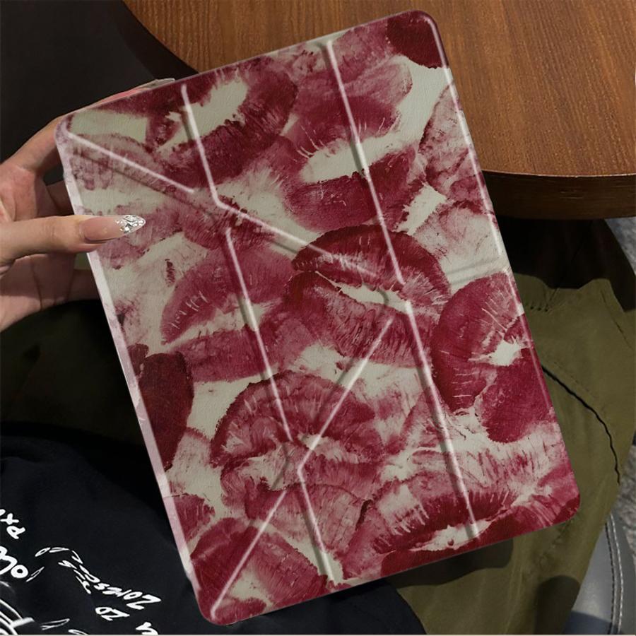 Lip Print Art Tablet Case For iPad Pro 2025 Pro 11th 10th 9th 8th 7th 12.9inch Air 4 5 M3 M2 1 2 M4 11inch Mini 6 7 Holder Cover