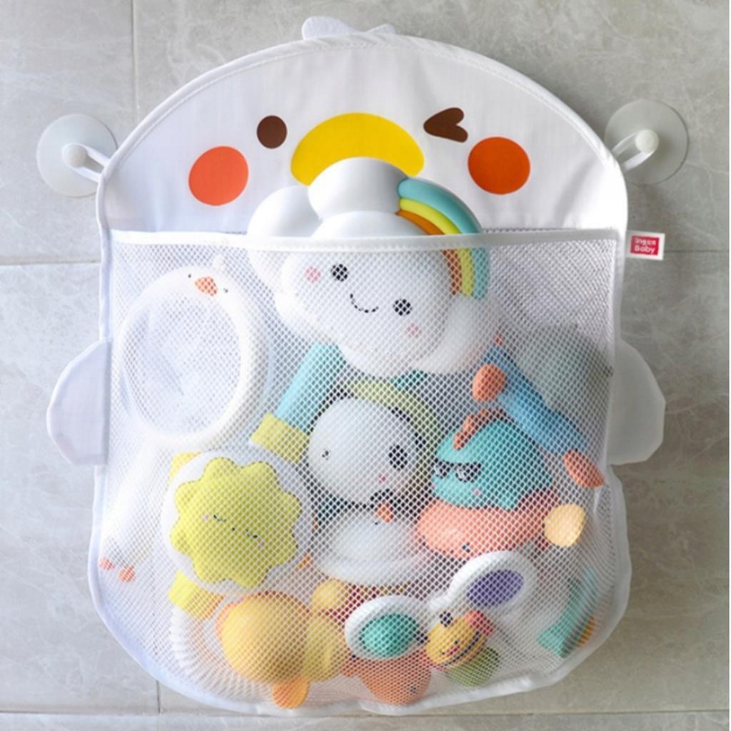 Organizer For Bath Toys, Bathroom, Mesh With Suction Cups, Bird