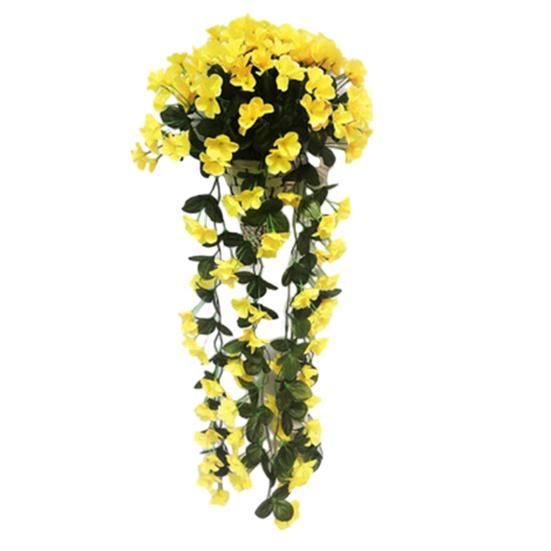 Artificial Hanging Violets Faux Violets with Flowers for Home Wall Vines Realistic Fake Window Box