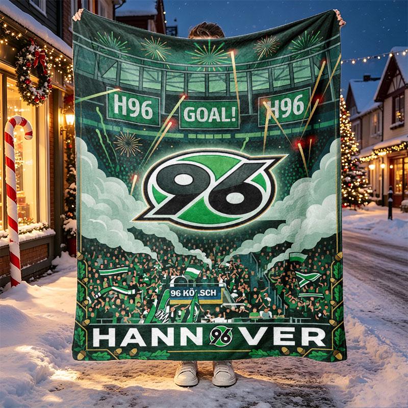 Hannover 96 Football Pattern Blanket for Home Decoration, Bed, Sofa, Car Travel, Camping, Suitable for All Seasons, Birthday Christmas Gift