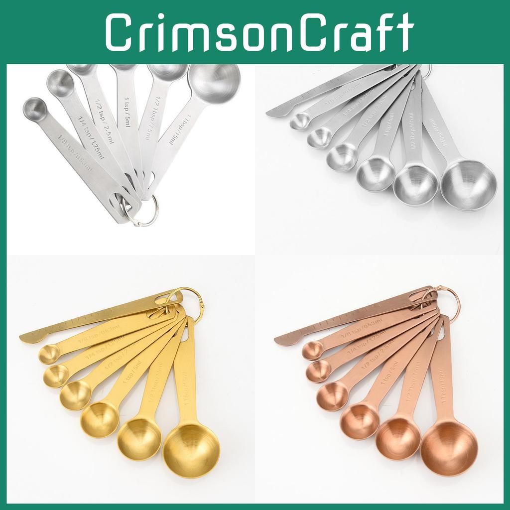 Black Sleek Stainless Steel Measuring Spoon Set For Baking And Cooking With Handle Extended