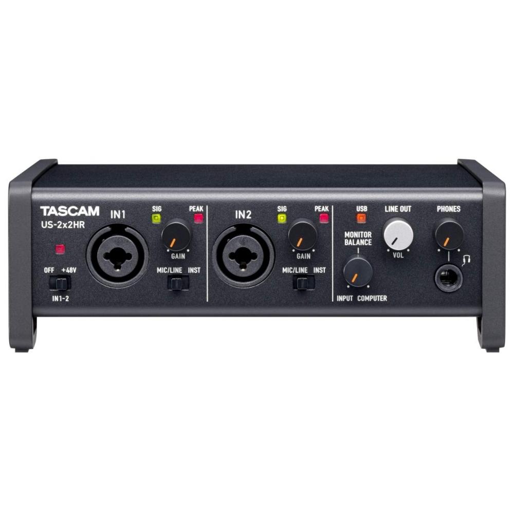 TASCAM US-2X2HR 2Mic, 2IN2OUT 24bit192kHz High Resolution USB AudioMIDI Interface Youtube Music Production Live Streaming DTM