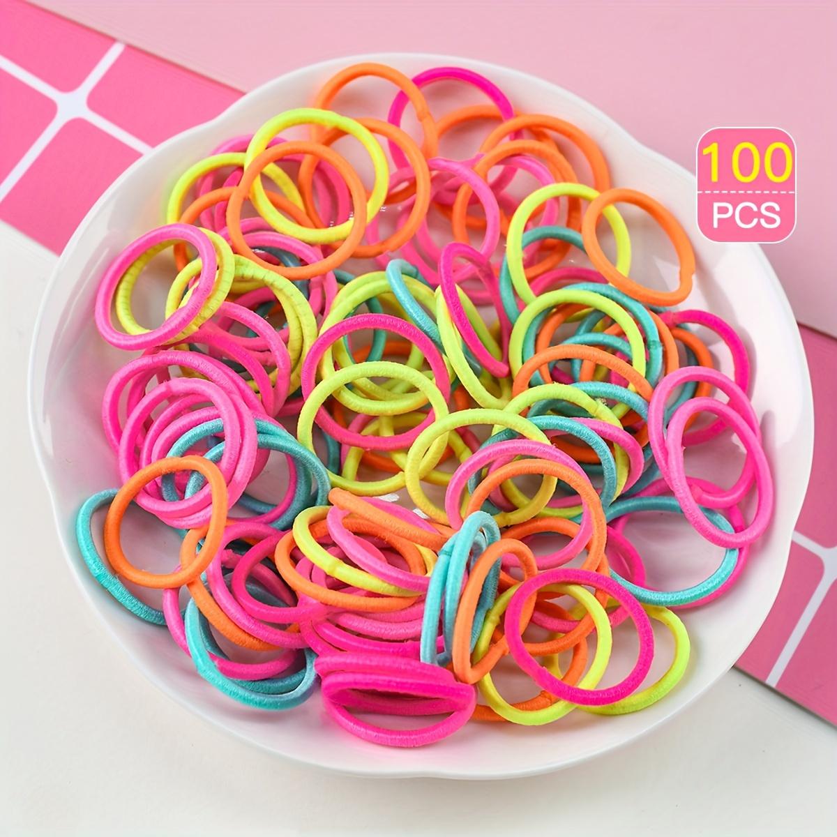 

Набор из 100 ярких разноцветных резинок для волос для девочек - Мягкие резинки из синтетической резины, идеально подходящие для школы, вечеринки и повседневного использования 100pcs
