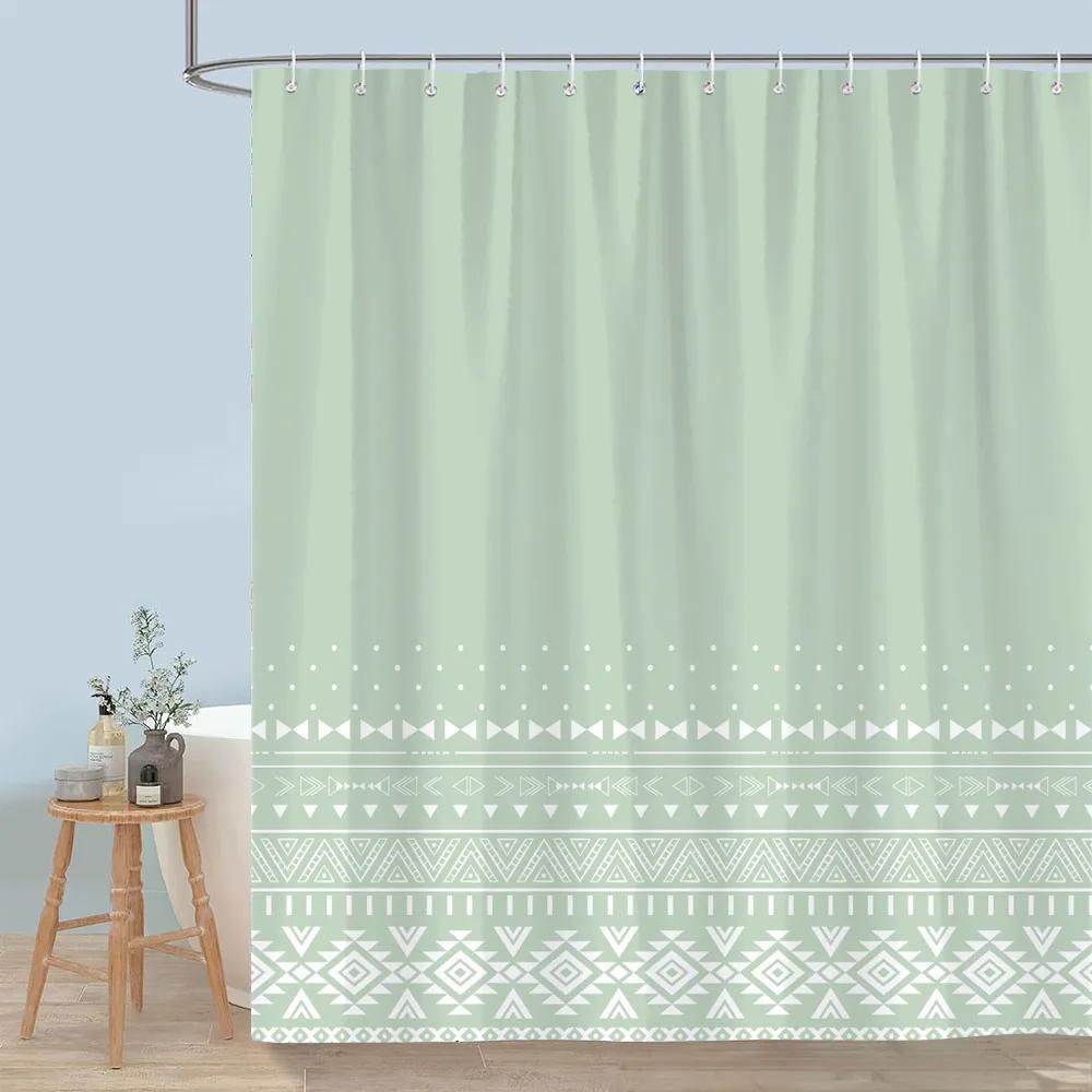 Simple Modern Rainbow Shower Curtain Abstract Geometric Lines Colourful Polyester Fabric Bath Curtains With Hooks Bathroom Decor