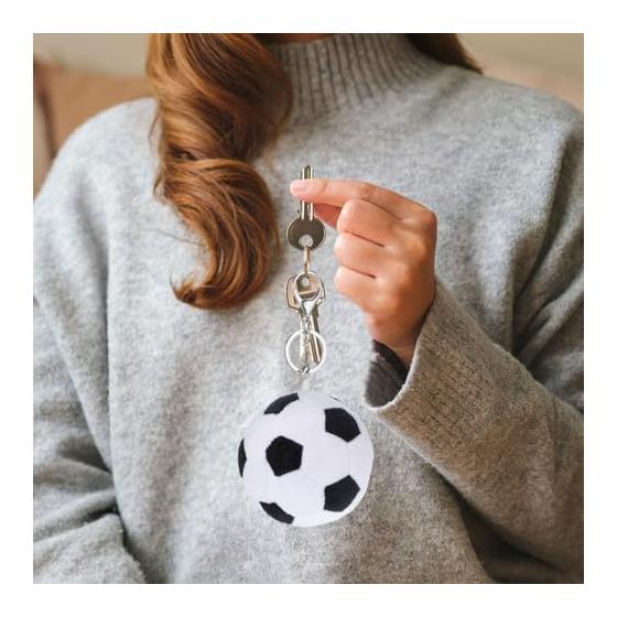 PACKOVE Soccer Ball Key Chain Plush Toy Sports Keychain Bag Charm for Women Boys Gift 3.5 Inch Lightweight 50G