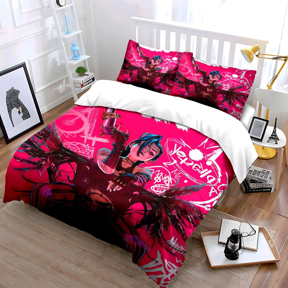 Anime Character Bold Character Art Decor Set Soft Comfortable Duvet Cover Bedding Set Included 1*Duvet Cover & 2*Pillowcases