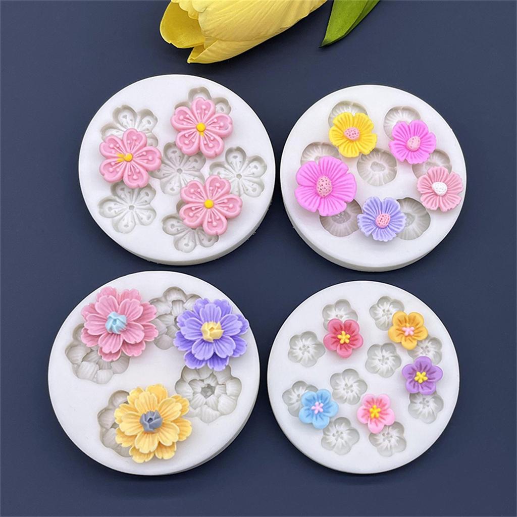 Flower Daisy Silikon Sugarcraft Mold Resin Verktøy Cupcake Bakeform Fondant Verktøy
