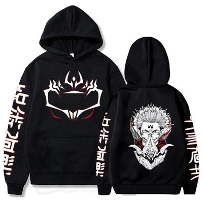 Felpa con cappuccio casual a maniche lunghe con stampa divertente invernale Jujutsu Kaisen Anime Ryomen Sukuna Uomo Donna Moda Harajuku Abbigliamento felpa