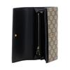 Gucci GG Marmont Brand Logo Print, Compact Continental Style Archival Double G Logo, Leather and GG Supreme Canvas Wallet, Women's, Brown and Black