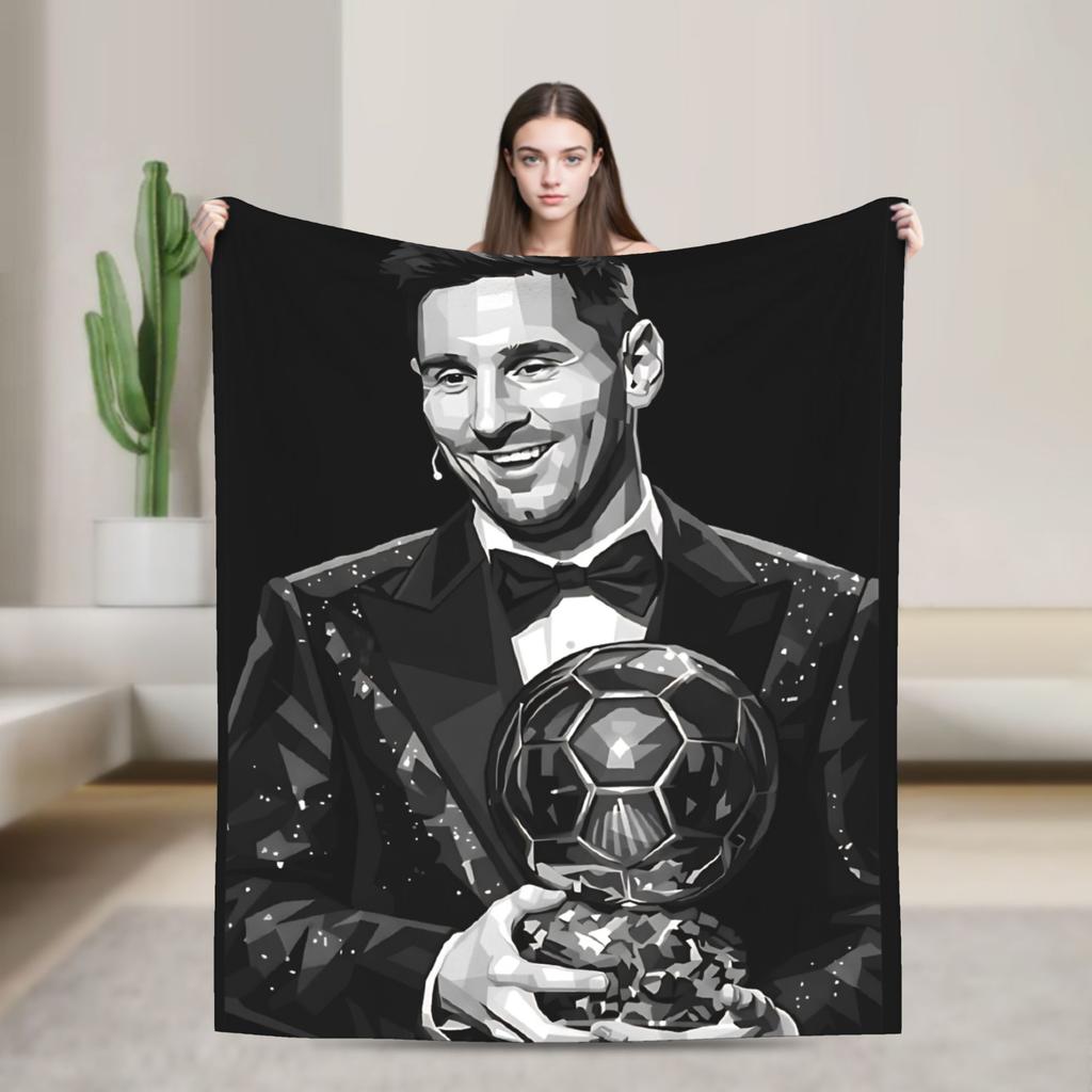 Fußball Messis Decken Flanell Bedruckt Multifunktionale Super Weiche Überwurfdecke für Bett Schlafzimmer Steppdecke