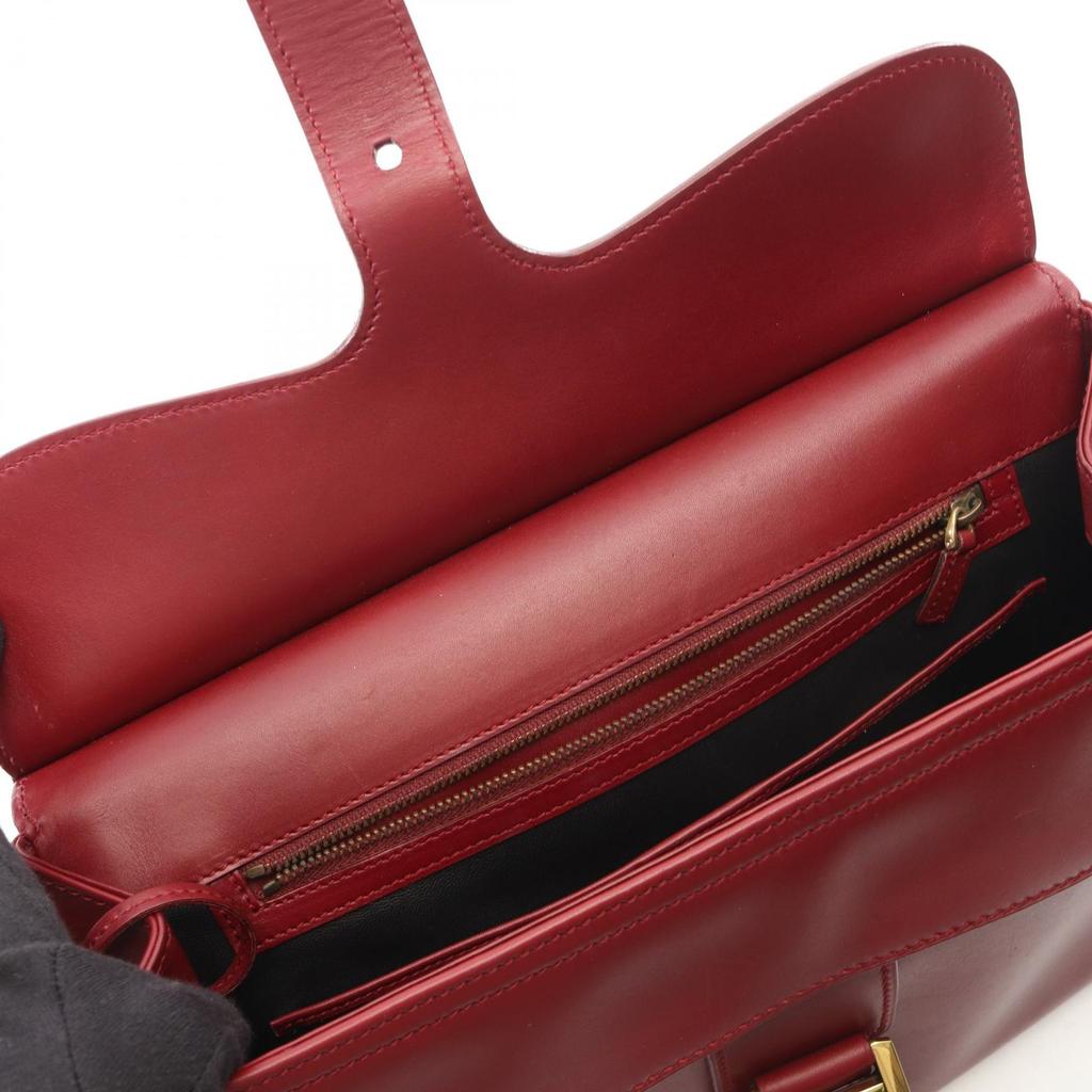 Used GUCCI With Porch Handbag 101676 Leather Bordeaux Used Women
