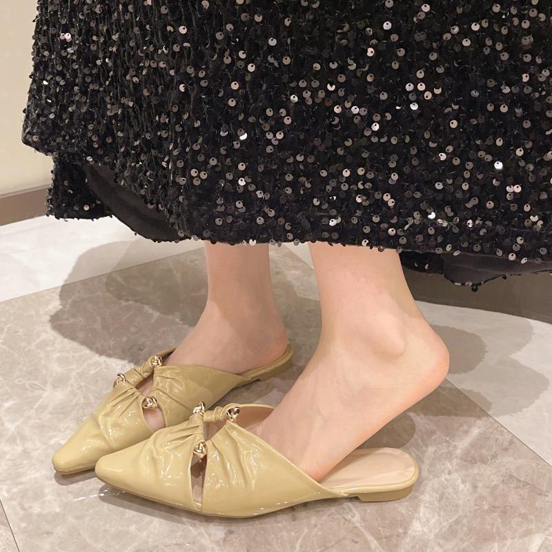 Fashion 2024 Summers Women Mules Slippers Fashion Shallow Slip on Slides Shoes Ladies Outdoor Flats Sandalias Women Shoes Slippers