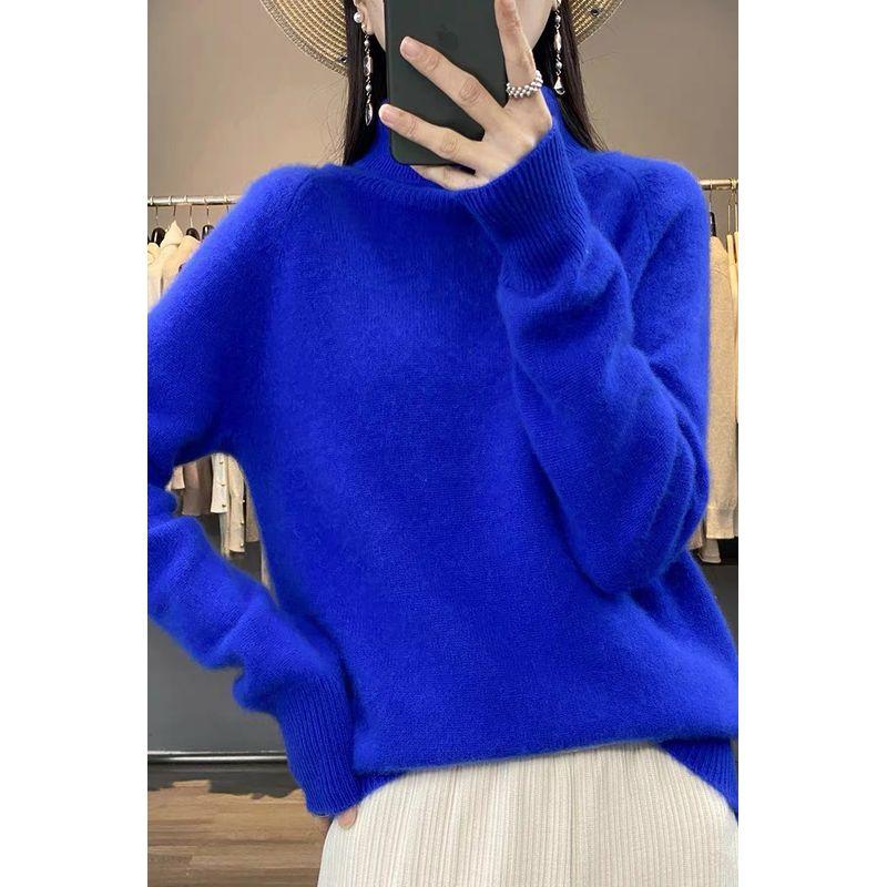 Women's Sweater Fall and Winter Thickened Turtleneck Women Loose Knitted Pullover Sweater Idle Style Bottoming Shirt Women