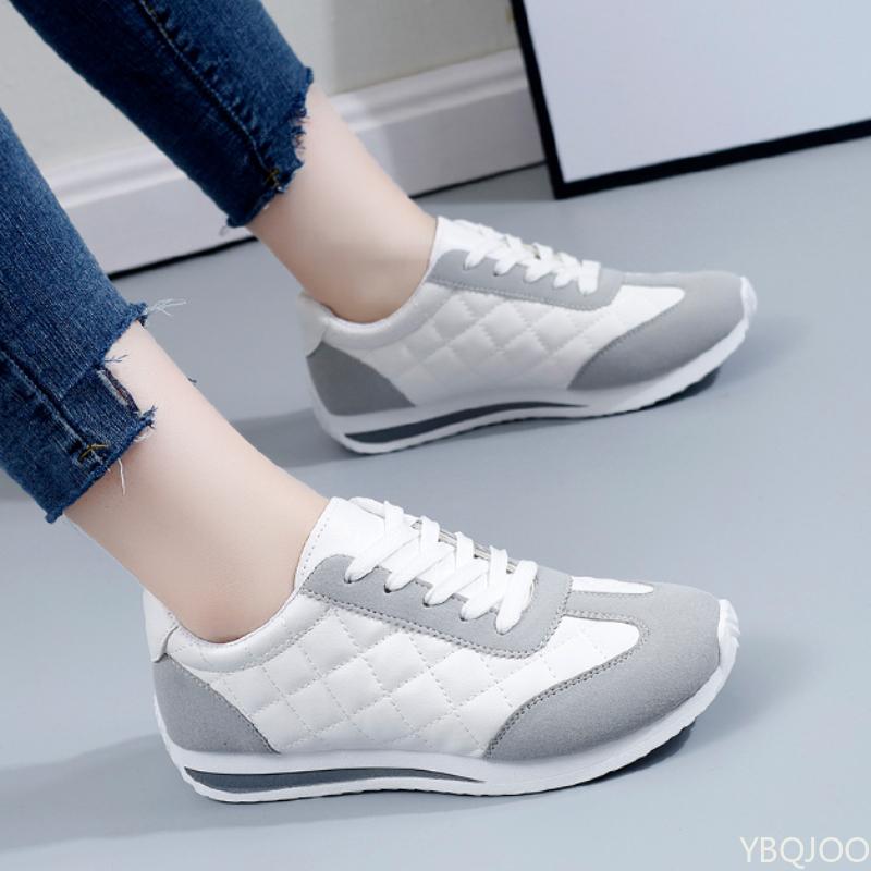 Fashion New Solid Color Fashionable Flat Shoes for Women's Casual Lace Up Multifunctional Sports with Shock Absorption Zapatos De Mujer