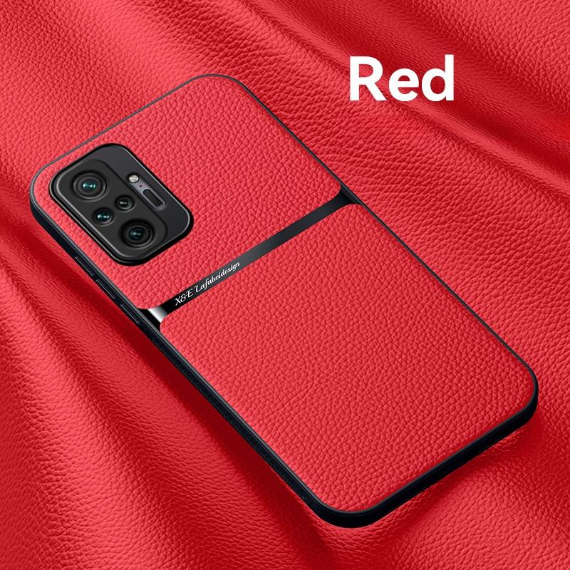For Xiaomi Redmi Note 10 10S Case With Metal Plate Leather Case For Redmi Note10 Pro Max Note10 S Magnetic Car Holder Back Cover