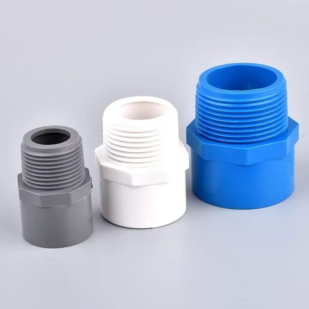 5Pcs Straight Structure PVC Pipe Connector Male Threaded Straight Pipe Connector  Water Supply Pipes