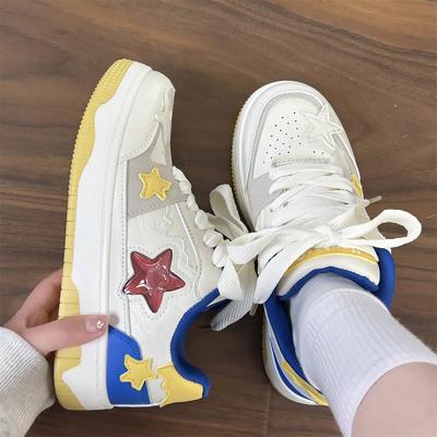 Mint Green Star Shoes Women's Platform Niche Design Board Shoes 2025 Spring New Versatile Casual Sports Women's Shoes