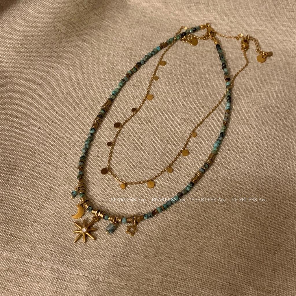 Vintage Solsikke Perlekjede i Lag - Bohemsk Kragekjede Choker for Kvinner