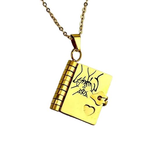Daughter Book Necklace My Incredible Girl Pendant Stainless Steel Engraved Mini Book Necklace Jewelry Gift