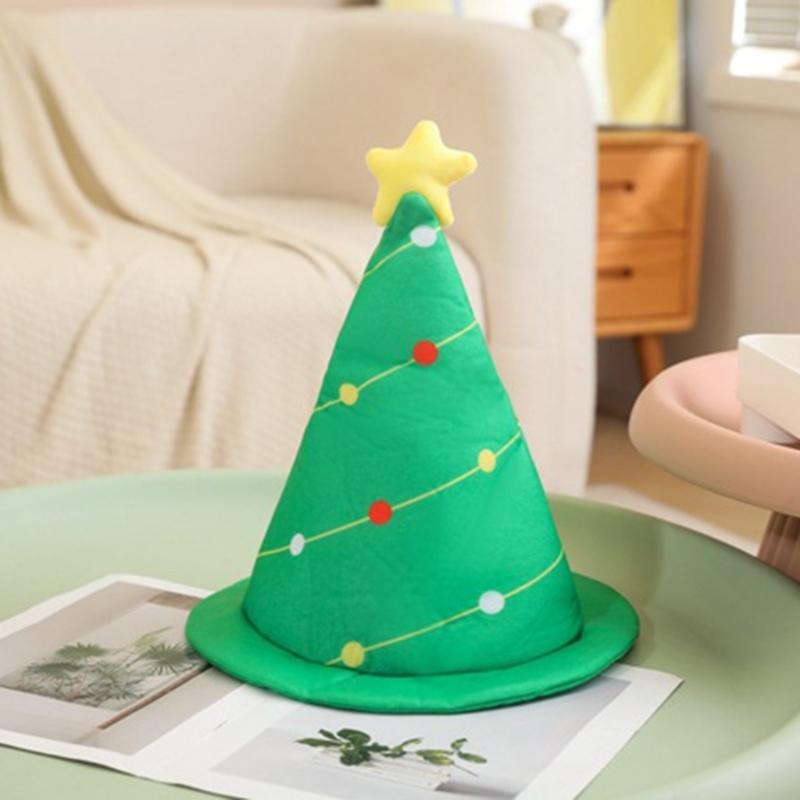 Portable Holiday Christmas Tree Costume Hat with Festival Ornament Comfort Fits for Parties Supplies Home Accessory