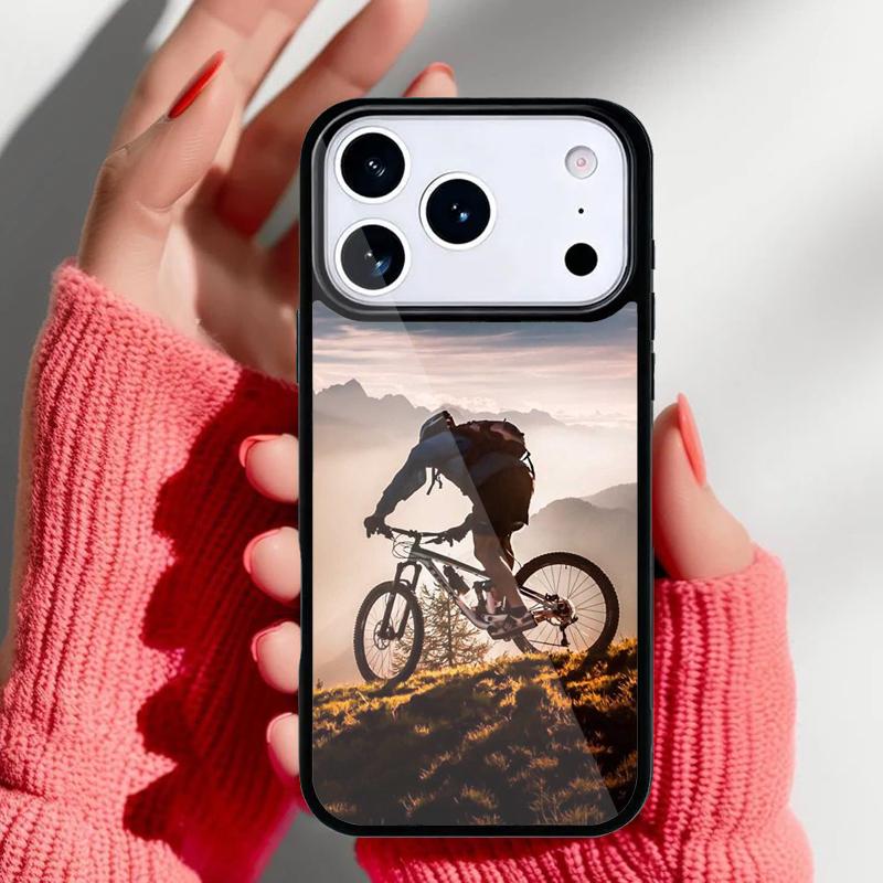 Sport Mountain Bike Cycling Art Phone Case for iPhone 17 Air 16e 15 14 13 Pro Max Back Cover for 12 11 Pro Coque