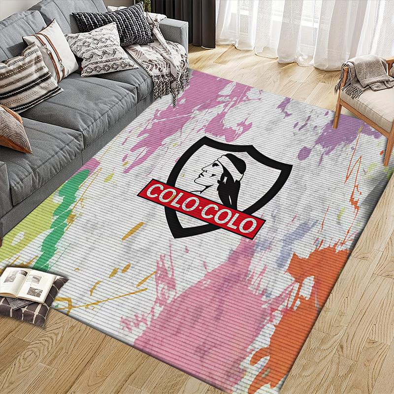 CSD Colo‑Colo Flannel Pattern Square Carpet,Area Rug,Carpet Rug for Living Room Bedroom Sofa Playroom Decor,Non-slip Floor Mat