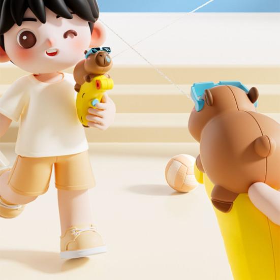 Water Squirter Toy Kids Cartoon Capybara Sprayer for Bath Pool Water Fight Fun Summer Outdoor Play Shooter for Toddlers Children
