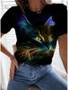 Damen-T-Shirt mit Katzenmotiv, Aufdruck „Damen-Tageswochenende“, kurzärmelig, modisches Grafikdesign, Rundhalsausschnitt, T-Shirts für Damen, Sommer