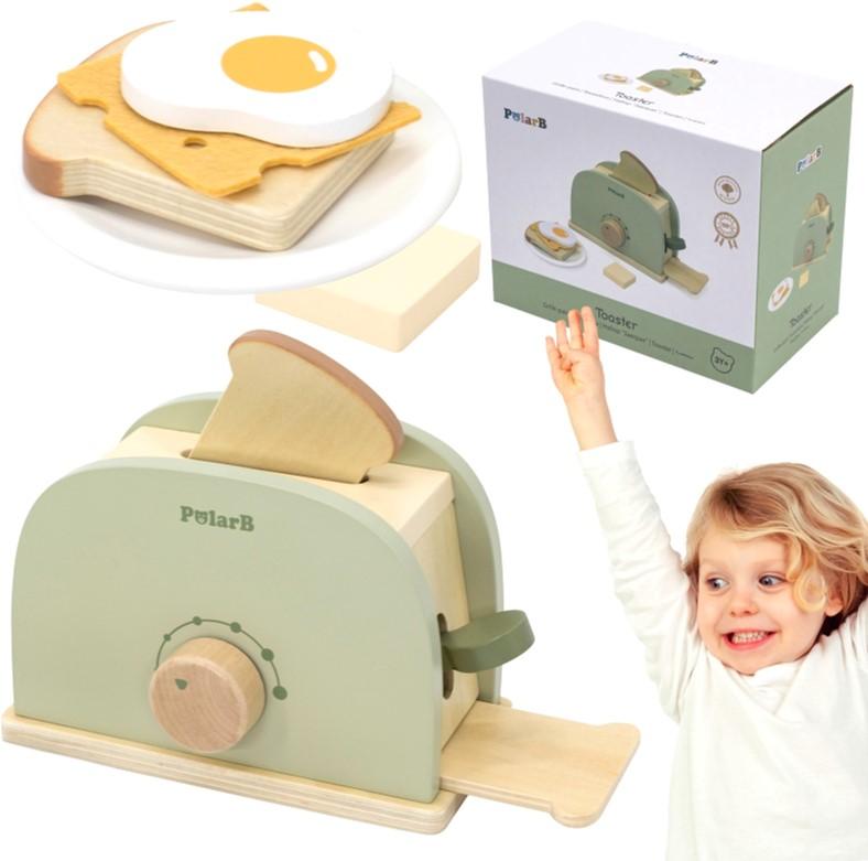 Viga Toys PolarB Wooden Toaster with Accessories (6971608442155)