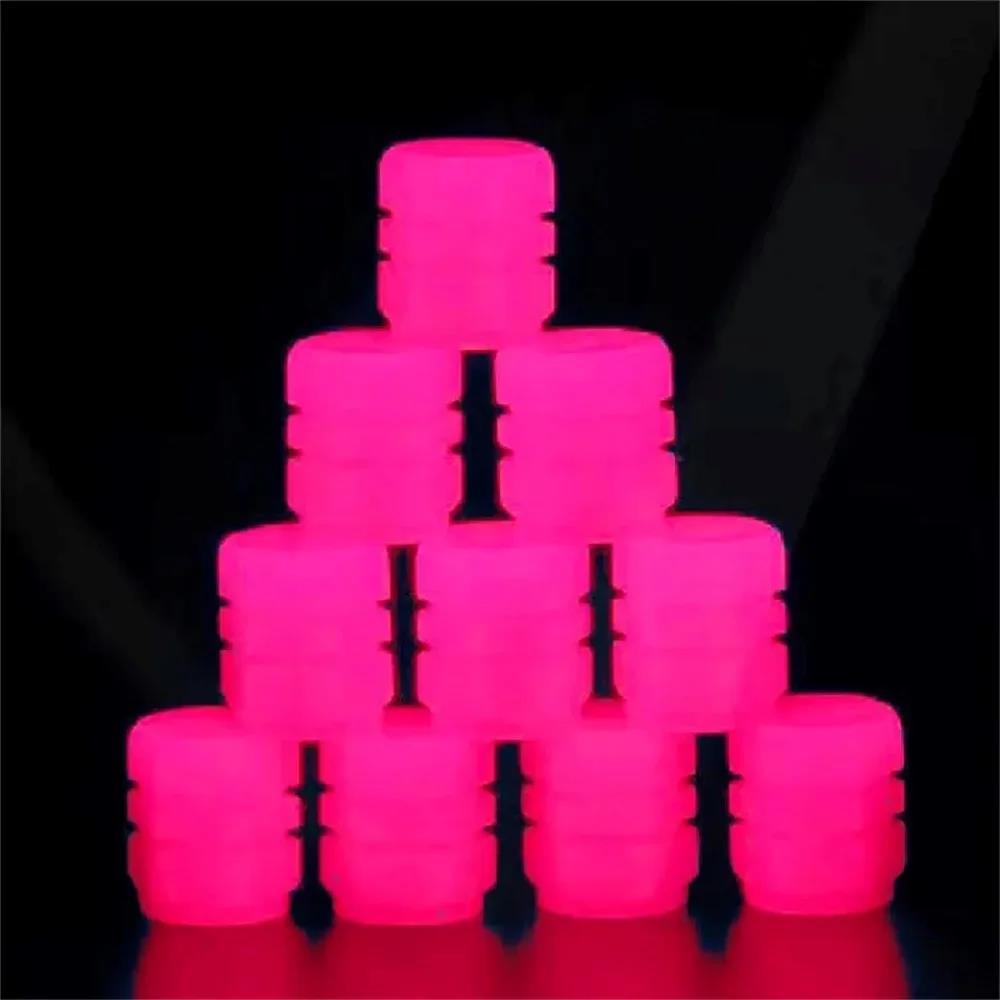 20Pc Luminous Valve Caps Fluorescent Night Glowing Decor Car Motorcycle Bicycle Wheel Hub Valve Stem Cap Styling Car Accessories Valve Stems 1