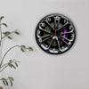 2D Car Wheel Hub Wall Clock Decor No Ticking Round for Cafe Bar Office Automotive Shop Living