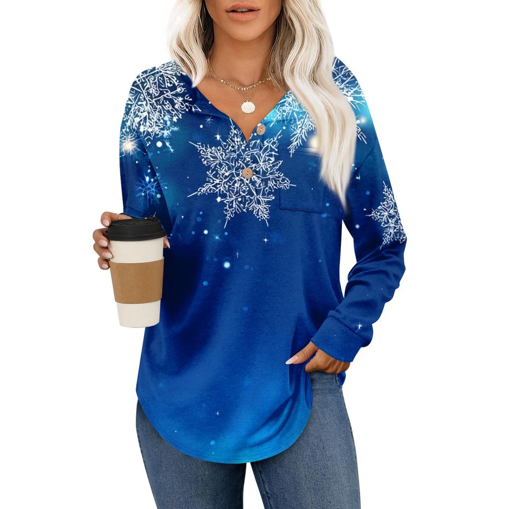 Women's Retro Printed Fashionable Long-sleeved Top