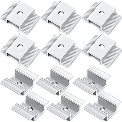 ABKP-For Fixed Solar Clips 12Pcs PV Panel Mid Clamps Photovoltaic Panel Bracket Aluminum Solar Clips For 35-50Mm Framed Panels