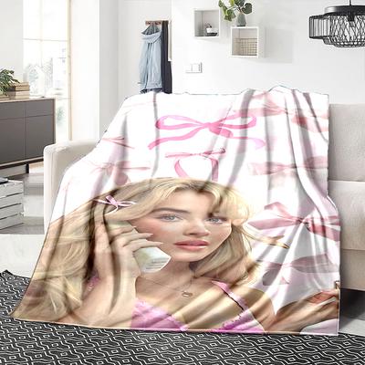 Sabrina Carpenter Blanket Soft Throw Blanket For Home Bedroom Bed Sofa Travel Office Solid Christmas Blanket