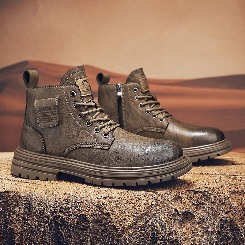 

Мужские зимние рабочие ботинки в британском стиле из бархата с высоким берцем в стиле ретро – молодежные повседневные модные ботинки Martin на шнуровке 45