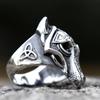 New Viking Githic Style Stainless Steel Ring Men Nordic Trinity Wolf Head Wedding Rings Jewelry Boyfriend Gift Free Shipping